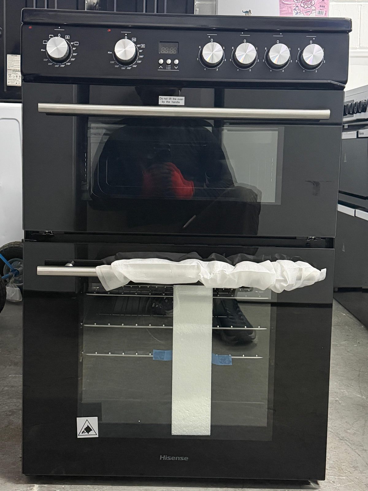 Hisense HDE3211BBUK 60cm Double Oven Electric Ceramic Cooker - New Grade A - Black