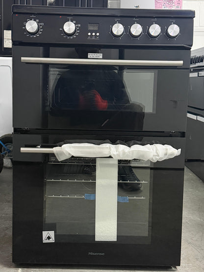 Hisense HDE3211BBUK 60cm Double Oven Electric Ceramic Cooker - New Grade A - Black