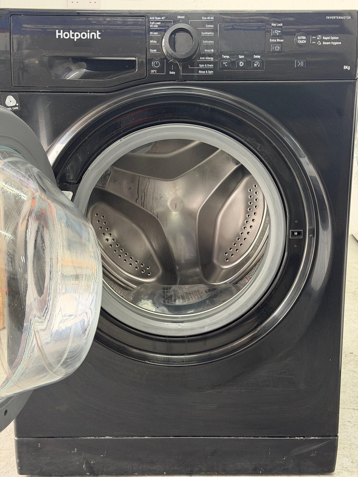 Refurbished Hotpoint NSWR846GK 8kg 1400rpm Washing Machine – Black