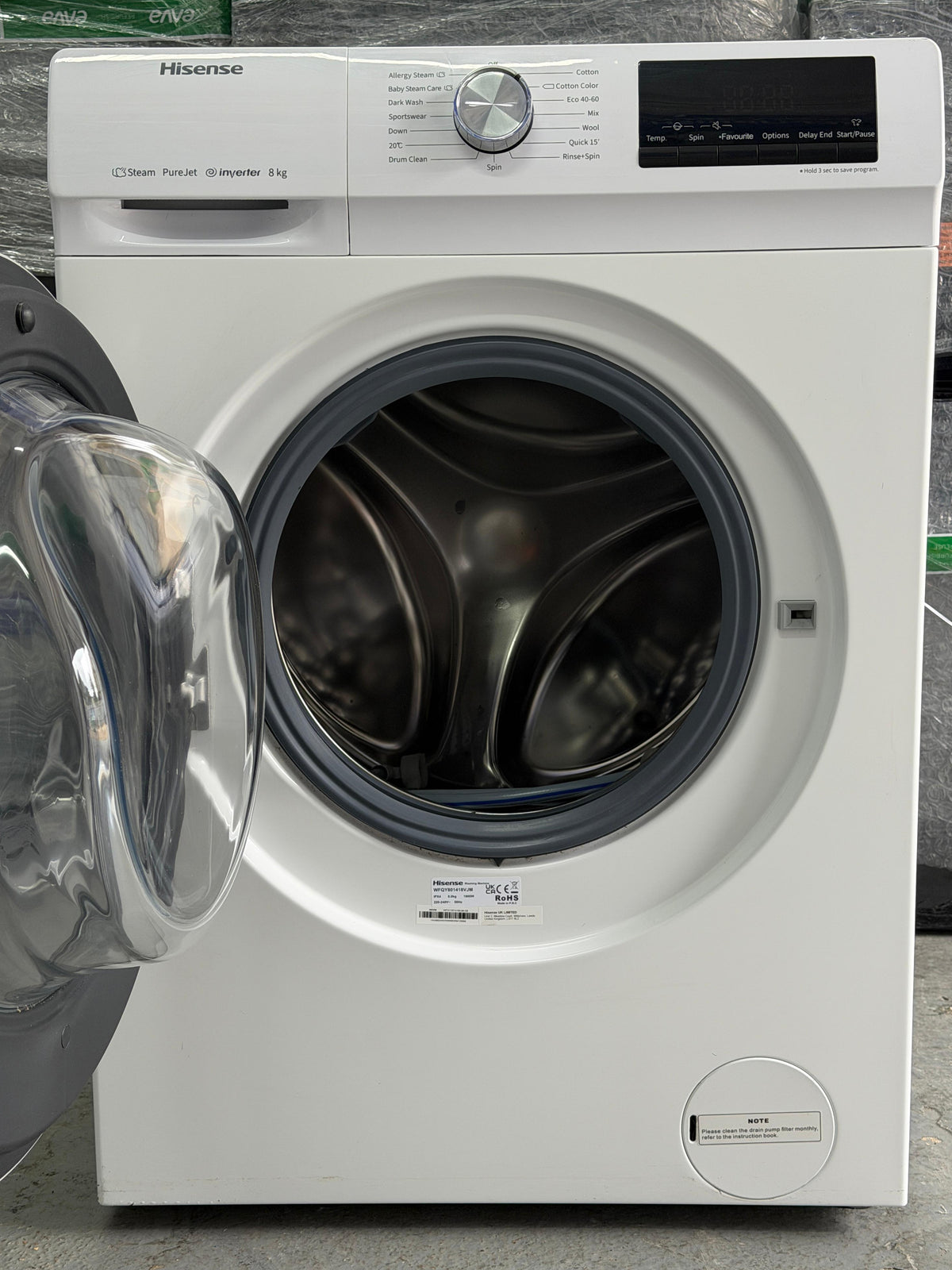Refurbished Hisense WFQY801418VJM-GB 8kg 1400rpm Washing Machine – White