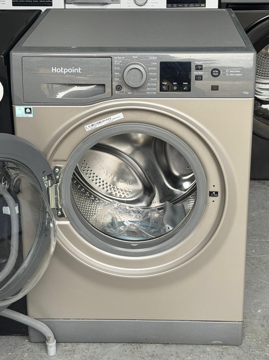 Refurbished Hotpoint NSWM1045CGGUK 10kg 1400RPM Washing Machine – Graphite