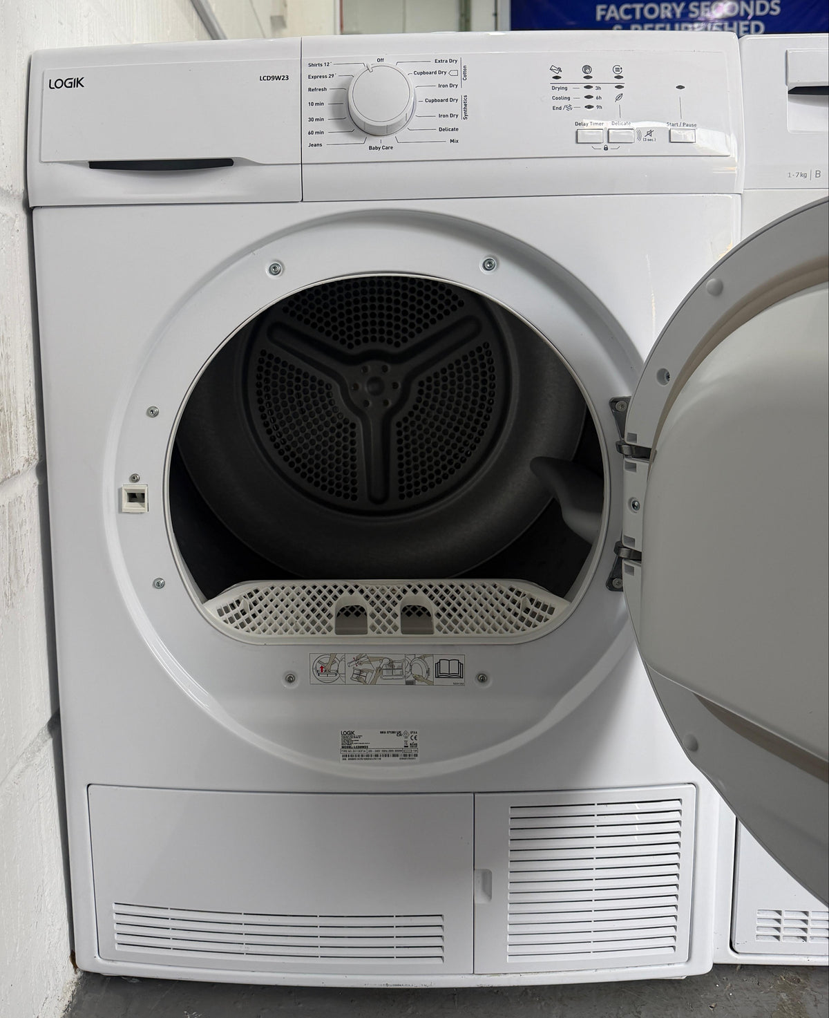 Refurbished Logik LCD9W23 9kg Condenser Tumble Dryer – White