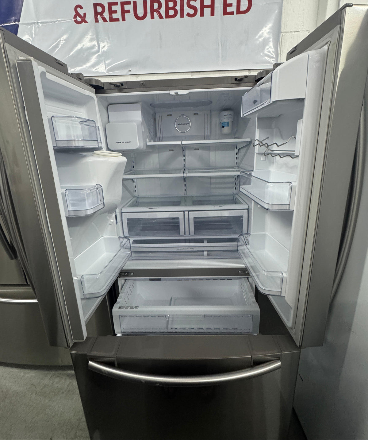 Refurbished Samsung RFG23UERS 520L American Style Fridge Freezer - Silver