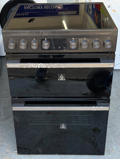 Hisense HDCEC6C20B 60cm Double Oven Electric Ceramic Cooker - Unused Grade A - Black