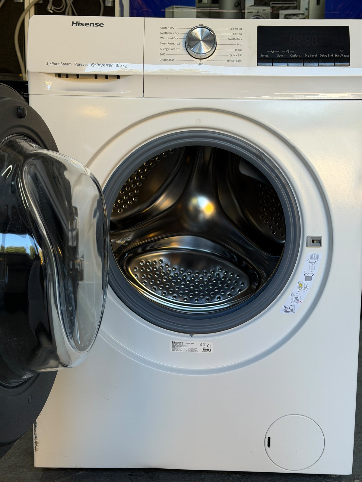 Hisense WDQA8014EVJM 8kg/5kg Washer Dryer – Unused Grade A – White