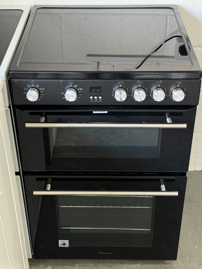 Hisense HDE3211BBUK 60cm Double Oven Electric Ceramic Cooker - Unused Grade B - Black