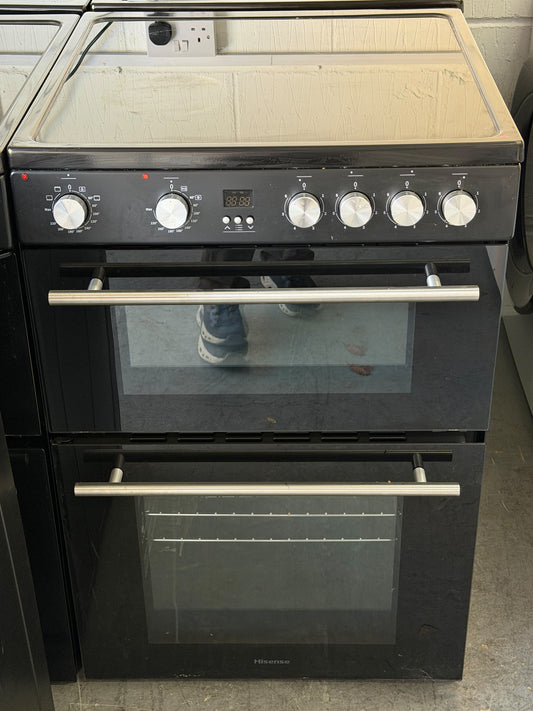 Hisense HDE3211BBUK 60cm Double Oven Electric Ceramic Cooker - Unused Grade B - Black