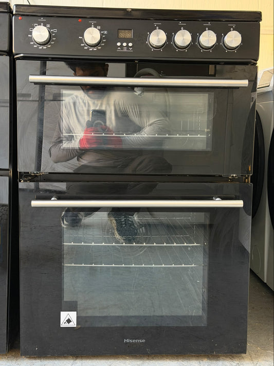Hisense HDE3211BBUK 60cm Double Oven Electric Ceramic Cooker - Unused Grade B - Black