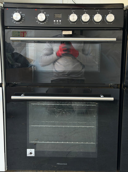 Hisense HDE3211BBUK 60cm Double Oven Electric Ceramic Cooker - Unused Grade A - Black