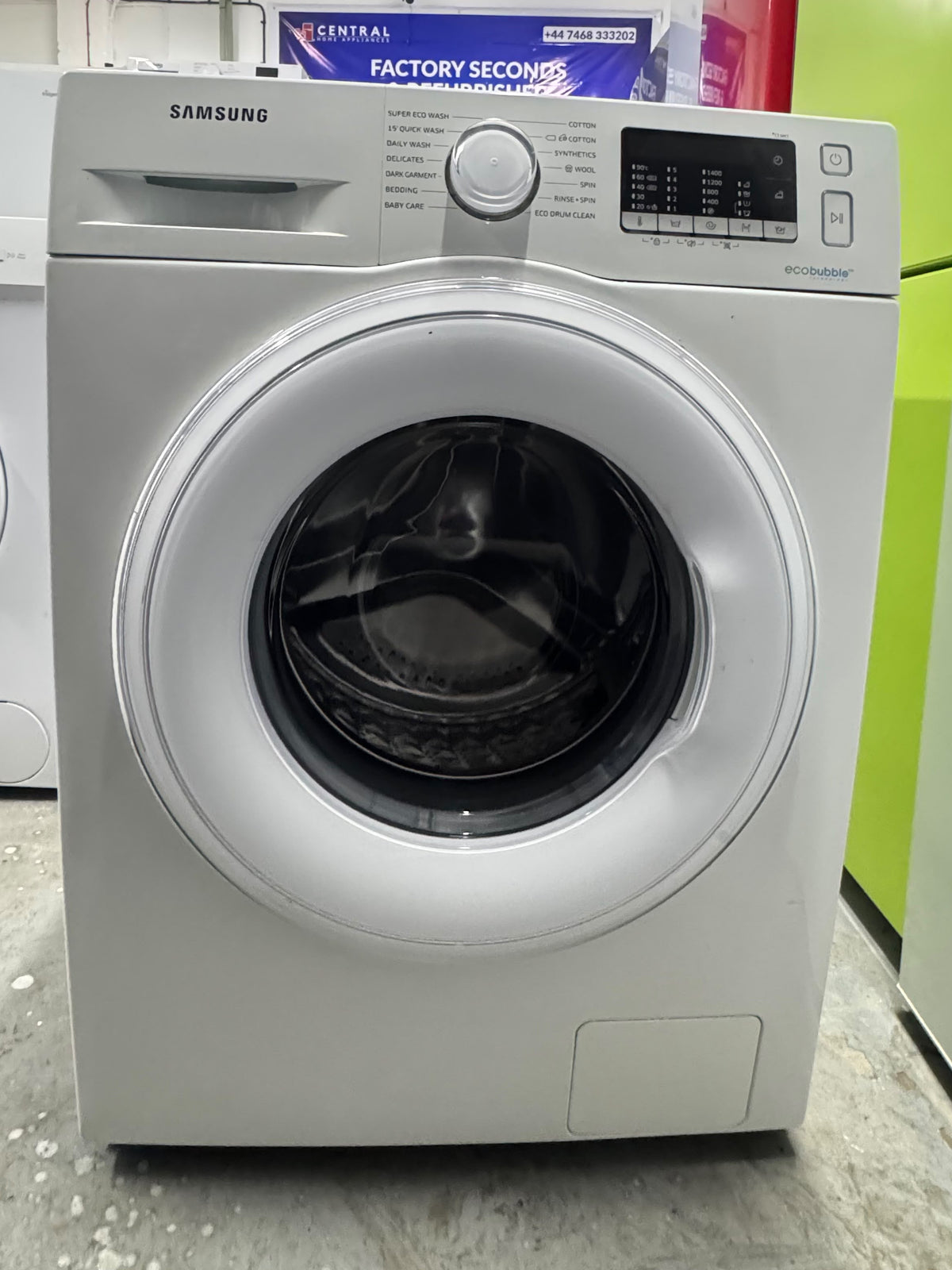 Refurbished Samsung WW80J5555DW 8kg 1400RPM Ecobubble Washing Machine – White