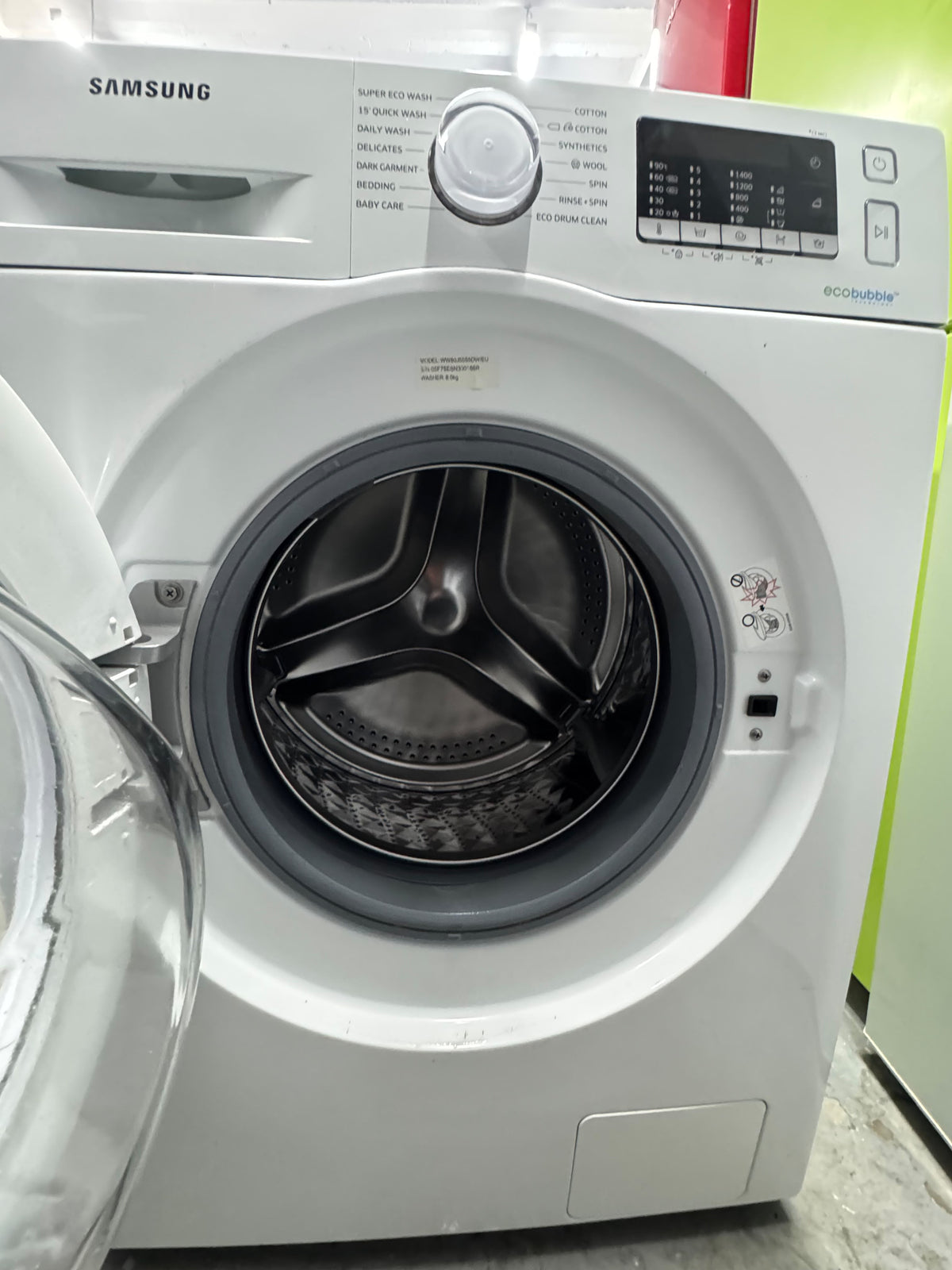 Refurbished Samsung WW80J5555DW 8kg 1400RPM Ecobubble Washing Machine – White