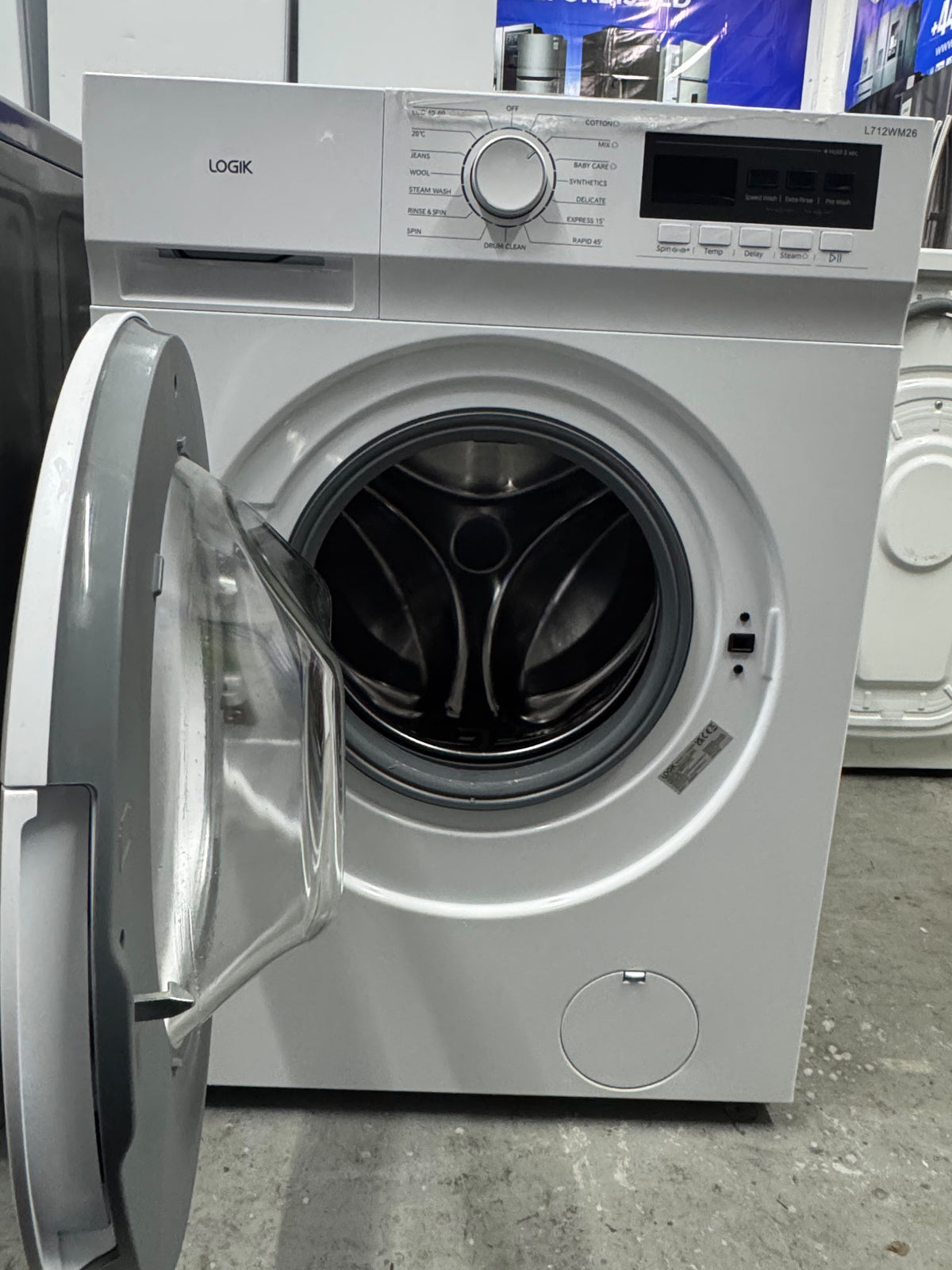 Logik L712WM26 7kg 1200RPM Washing Machine – Unused Grade A – White