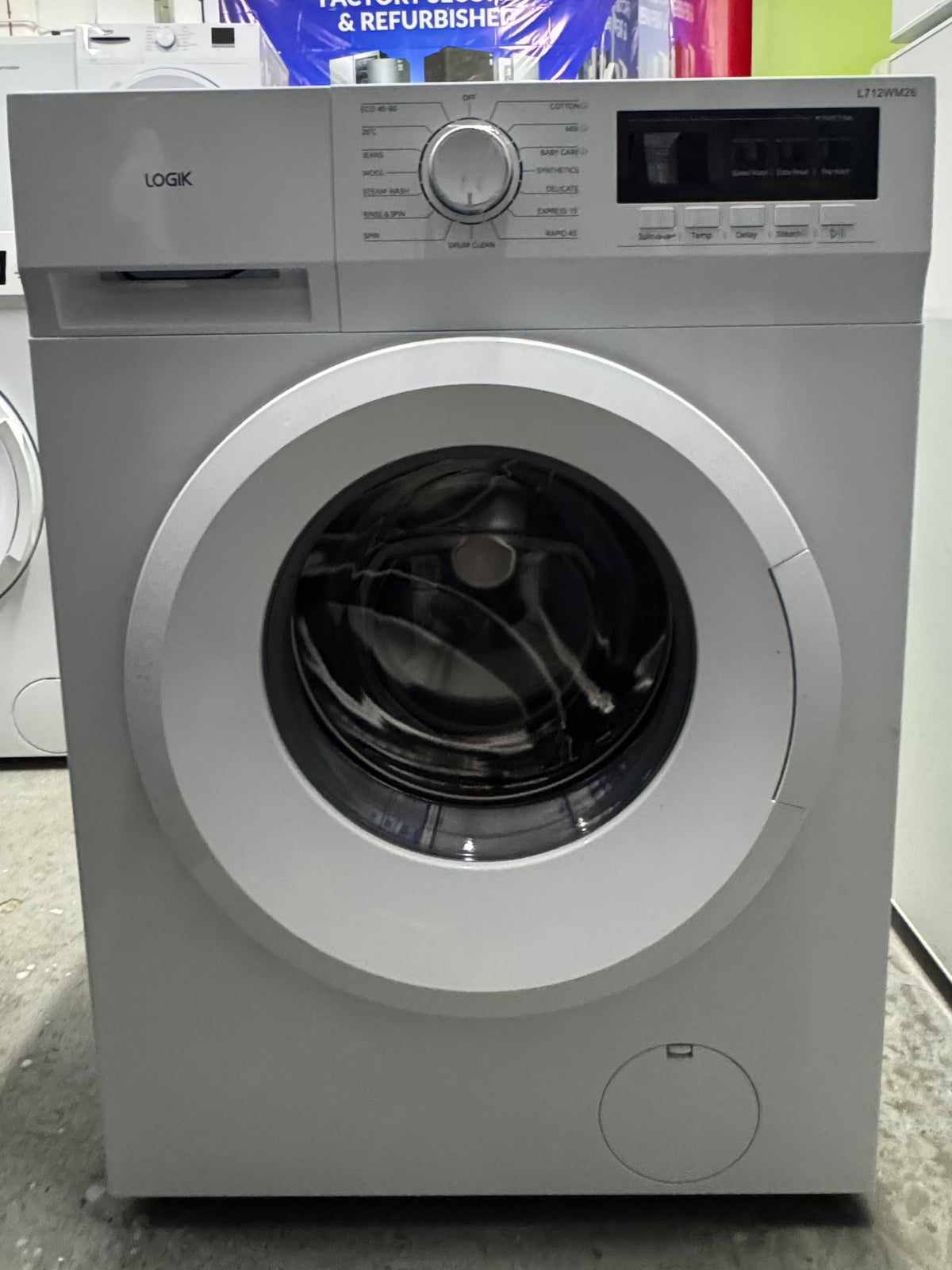 Logik L712WM26 7kg 1200RPM Washing Machine – Unused Grade A – White