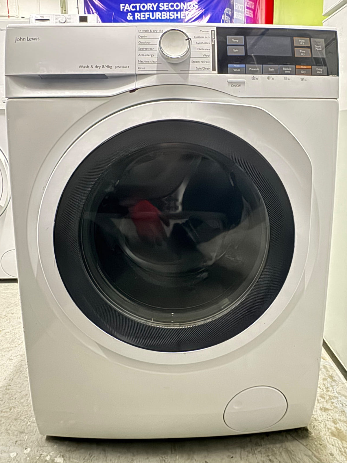 Refurbished John Lewis JLWD1614 8kg/4kg Washer Dryer – White