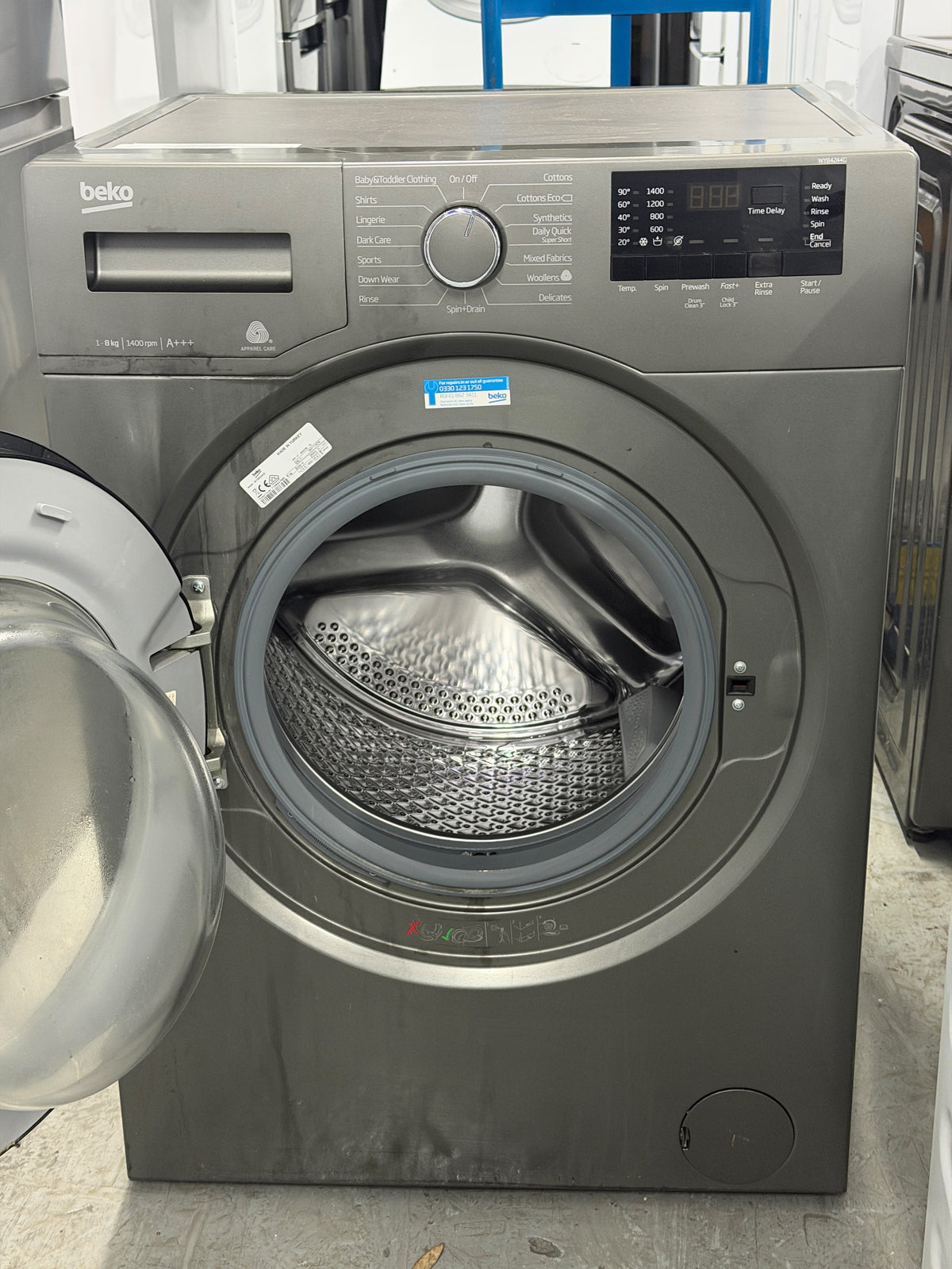 Refurbished Beko WY84244G 8kg 1400RPM Washing Machine - Graphite