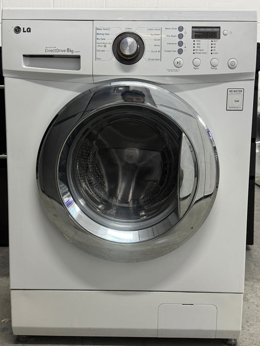 Refurbished LG F1222TD 8kg 1200RPM Direct Drive Washing Machine – Silver