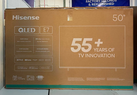 Hisense 50E7QTUK 50" 4K QLED Smart TV - Brand New Boxed