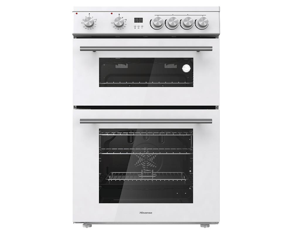 Hisense HDE3211BWUK 60cm Double Oven Electric Ceramic Cooker - New Grade A - White