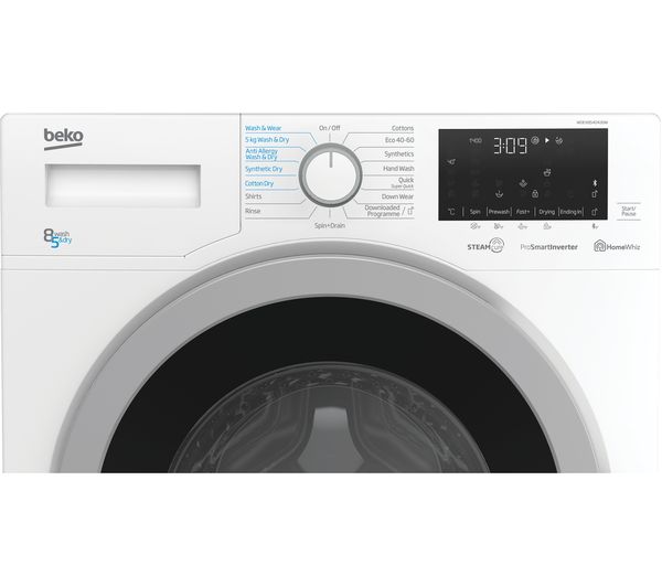 Refurbished Beko WDEX8540430W 8kg/5kg 1400 Spin Washer Dryer - White