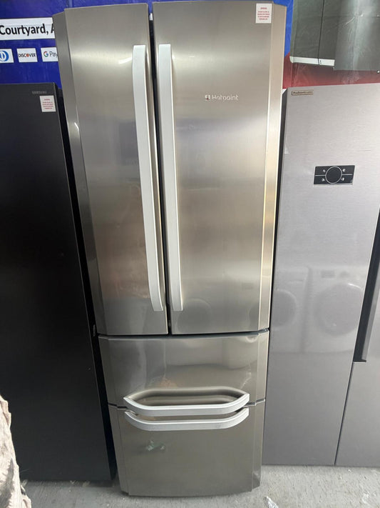 Refurbished Hotpoint FFU4DX 402 L Frost Free Fridge Freezer - Stainless Steel