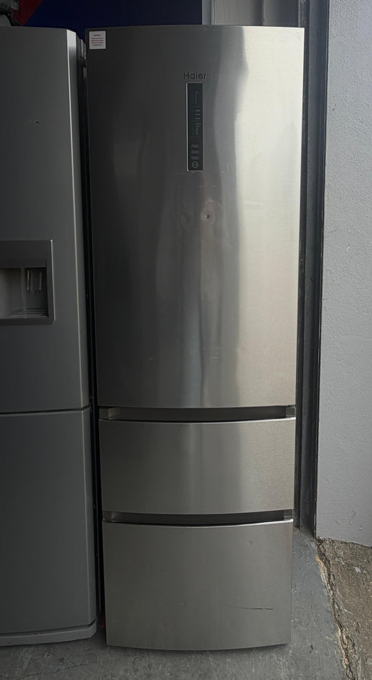 Refurbished Haier HTR5619FNMI 348 L Frost Free Fridge Freezer - Stainless Steel